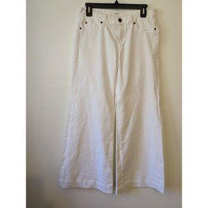 Hudson Wide Leg Button Flap Pockets White Military Pant 28